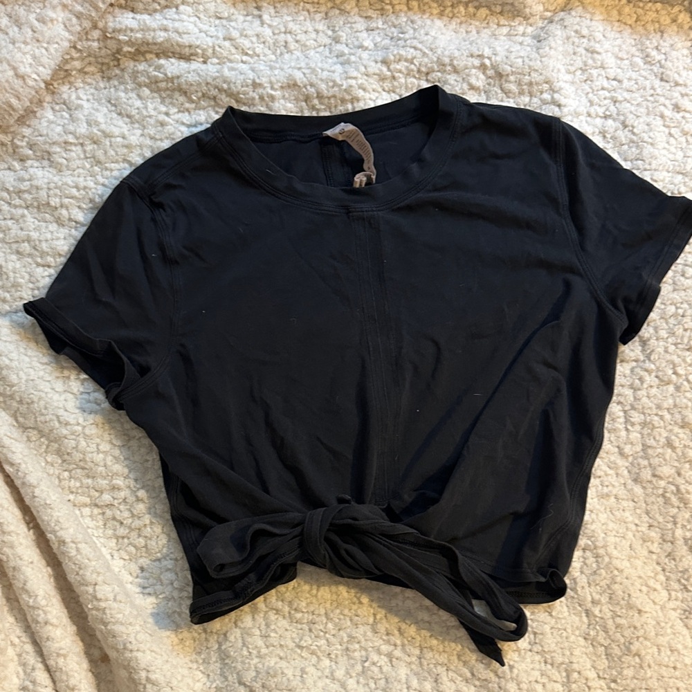 lululemon athletica Black Tie-Front Tee